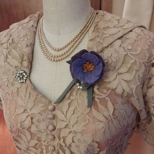 Elegant Purple Floral Brooch